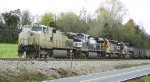 NS coal train #710 with a hodgepodge of power